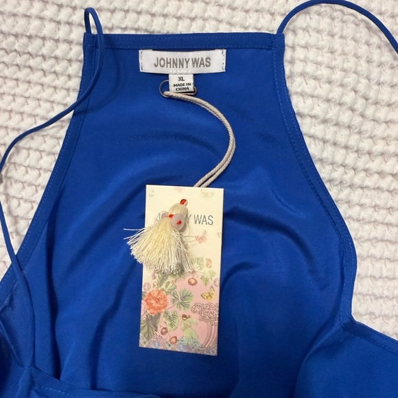 Johnny Was Elegant Silk Blend Edie Cami Top Cobalt NWT XL Camisole - Picture 10 of 11